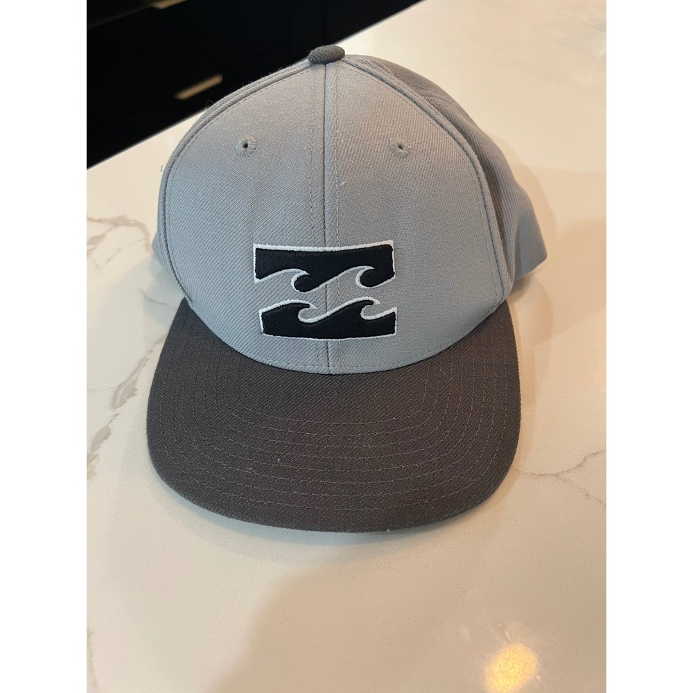 Billabong Mens Snapback Hat Grey Wave Logo Flat Brim Surf Cap BAHTEALS One Size